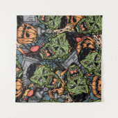 Halloween colorful elements seamless pattern with wandteppich (Vorderseite (Horizontal))