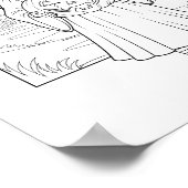 Halloween Coloring Page - Ein Mädchen mit Kürbis Poster (Ecke)