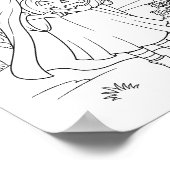 Halloween Coloring Page - Ein Mädchen mit Kürbis Poster (Ecke)