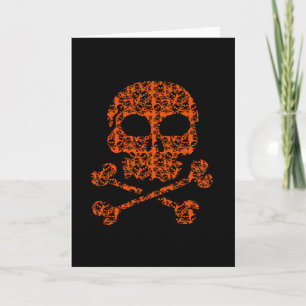 Halloween Colors! Orangefarbene und schwarze Schäd Karte