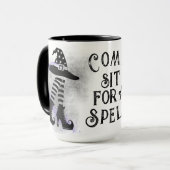 Halloween Come Sit für eine Zauberei-Tasse Tasse (Vorderseite Links)