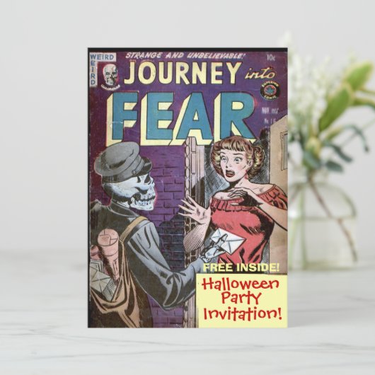 Halloween-Comic Einladung (Stehend Vorderseite)