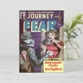 Halloween Comic Strip Funny Einladung (Stehend Vorderseite)