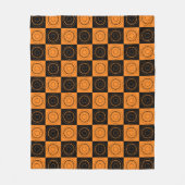 Halloween Concentric Orange and Black Polka Docks Fleecedecke (Vorderseite)