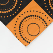 Halloween Concentric Orange and Black Polka Docks Fleecedecke (Ecke)