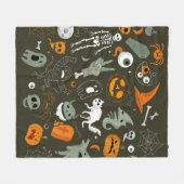 Halloween Concept Illustration mit Zeichen und Sym Fleecedecke (Vorderseite (Horizontal))