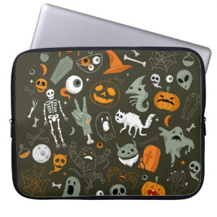 Halloween Concept Illustration mit Zeichen und Sym Laptopschutzhülle