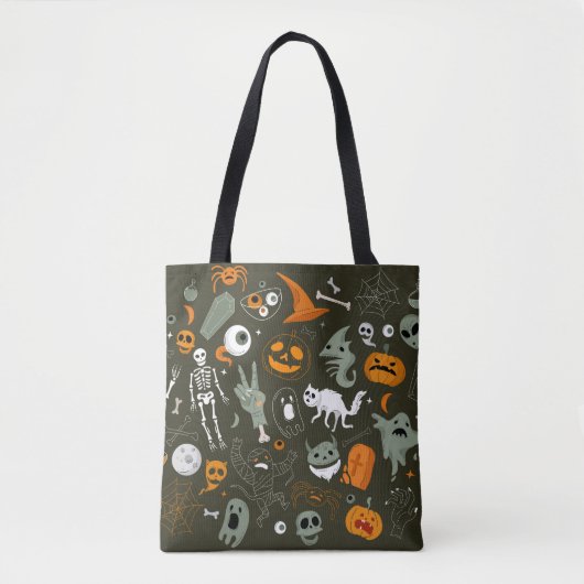 Halloween Concept Illustration mit Zeichen und Sym Tasche (Vorderseite)