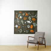 Halloween Concept Illustration mit Zeichen und Sym Wandteppich (Beispiel)