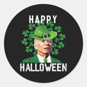 Halloween Confunny Joe Biden St Patricks Day Runder Aufkleber