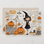 Halloween-Cookie Einladung (Vorne/Hinten)