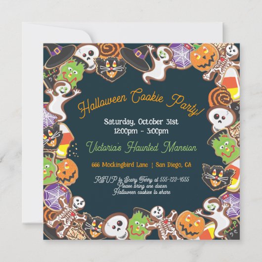 Halloween Cookie-Party Einladung (Vorderseite)