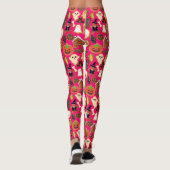 Halloween Cookies Pattern Collection B Pink BG Leggings (Rückseite)