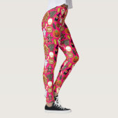Halloween Cookies Pattern Collection B Pink BG Leggings (Rechts)