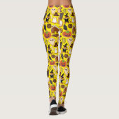 Halloween Cookies Pattern Collection B Yellow BG Leggings (Rückseite)