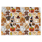 Halloween Cookies Pattern Collection Offwhite BG Große Geschenktüte (Rückseite)