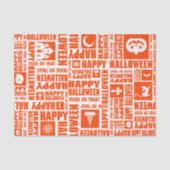 Halloween Cool Typografie Muster Orange Seidenpapier (Vorderseite)
