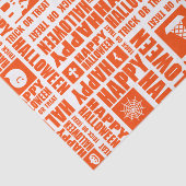 Halloween Cool Typografie Muster Orange Seidenpapier (Ausschnitt)