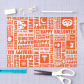 Halloween Cool Typografie Muster Orange Seidenpapier (Handwerk)