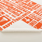 Halloween Cool Typografie Muster Orange Sherpadecke (3/4)