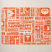 Halloween Cool Typografie Muster Orange Sherpadecke (Vorderseite (Horizontal))