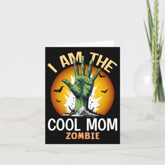 Halloween Coole Mama Zombie-Kostüm Karte (Vorderseite)