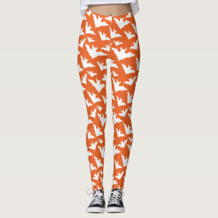 Halloween-coole, orangefarbene Fledermaus Leggings