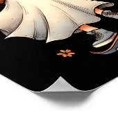 Halloween Cooler Geist Fährt Skateboard Kind Mädch Poster (Ecke)