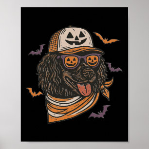Halloween Cooler Hund Boykin Spaniel Sungles Hund Poster