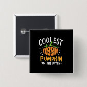 Halloween Cooler Kürbis Button (Vorne & Hinten)