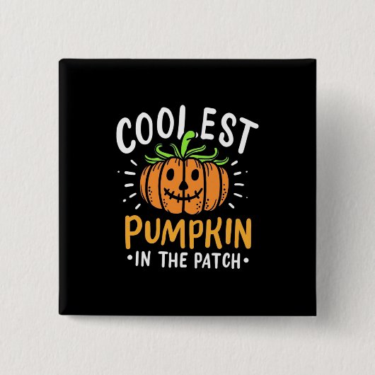 Halloween Cooler Kürbis Button (Vorderseite)