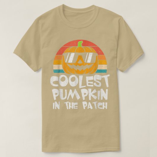 Halloween Cooler Kürbis in den Patchkinderjunge T-Shirt (Design vorne)