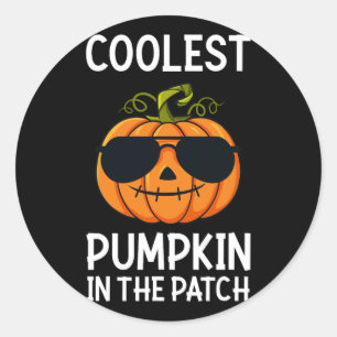 Halloween Cooler Kürbis in die Patchboys-Girls Runder Aufkleber