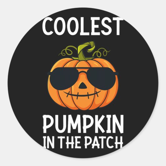 Halloween Cooler Kürbis in die Patchboys-Girls Runder Aufkleber (Vorderseite)