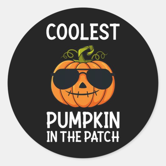 Halloween Cooler Kürbis in die Patchboys-Girls Runder Aufkleber (Vorderseite)
