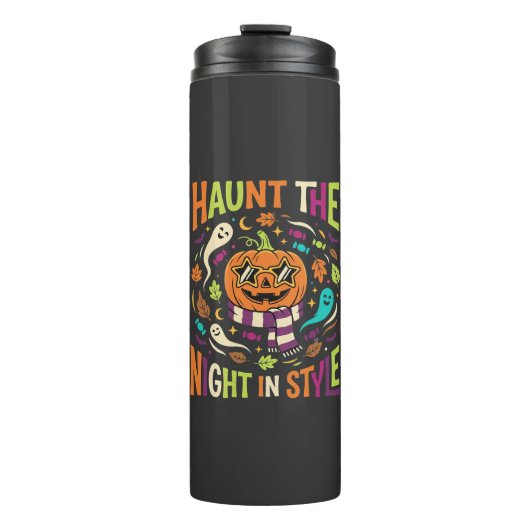 Halloween Cooler Kürbiskopf Thermosbecher (Vorderseite)