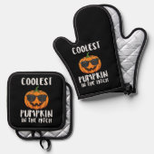 Halloween Coolest Pumpkin Patch Costume Men Boys K Ofenhandschuh & Topflappen-Set (Vorderseite/Rückseite)