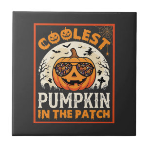 Halloween Coolste Sonnenbrille im Kürbisbeet Fliese