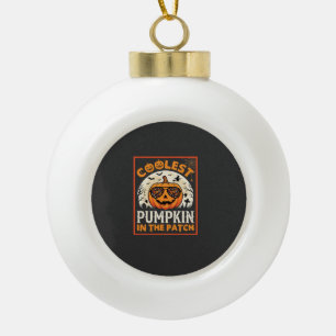 Halloween Coolste Sonnenbrille im Kürbisbeet  Keramik Kugel-Ornament