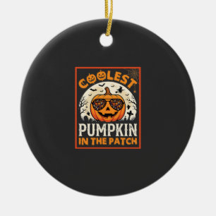 Halloween Coolste Sonnenbrille im Kürbisbeet Keramik Ornament