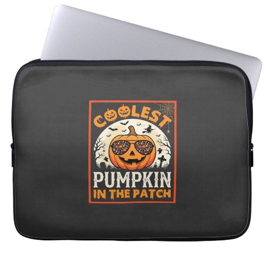 Halloween Coolste Sonnenbrille Kürbis im Patch Laptopschutzhülle (Vorderseite)