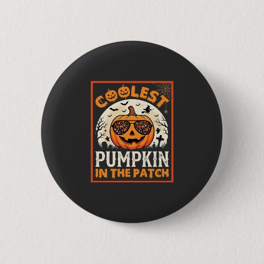 Halloween Coolste Sonnenbrille mit Kürbis auf dem Button (Vorderseite)