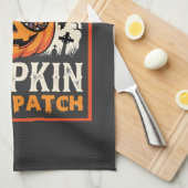 Halloween Coolste Sonnenbrille mit Kürbis im Patch Geschirrtuch (Viertel Falte)