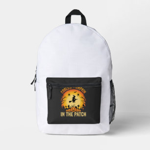 Halloween Coolster Kürbis im Patch Hexen Design Bedruckter Rucksack