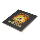 Halloween Coolster Kürbis im Patch Hexen Design Fliese (Seite)