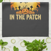Halloween Coolster Kürbis im Patch Hexen Design Geschirrtuch (Gefaltet)