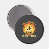 Halloween Coolster Kürbis im Patch Hexen Design Magnet (Vorderseite/Rückseite)