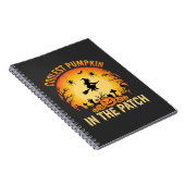 Halloween Coolster Kürbis im Patch Hexen Design Notizblock (Rechte Seite)