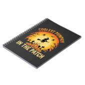 Halloween Coolster Kürbis im Patch Hexen Design Notizblock (Linke Seite)