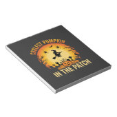 Halloween Coolster Kürbis im Patch Hexen Design Notizblock (angewinkelt)